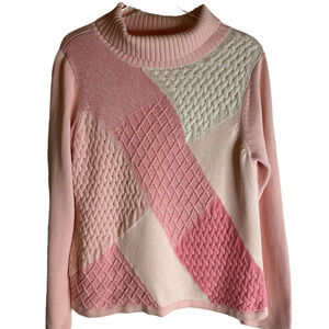 Vintage Liz Claiborne Crazy Horse Pullover Mock Sweater Barbie Core 1980's
